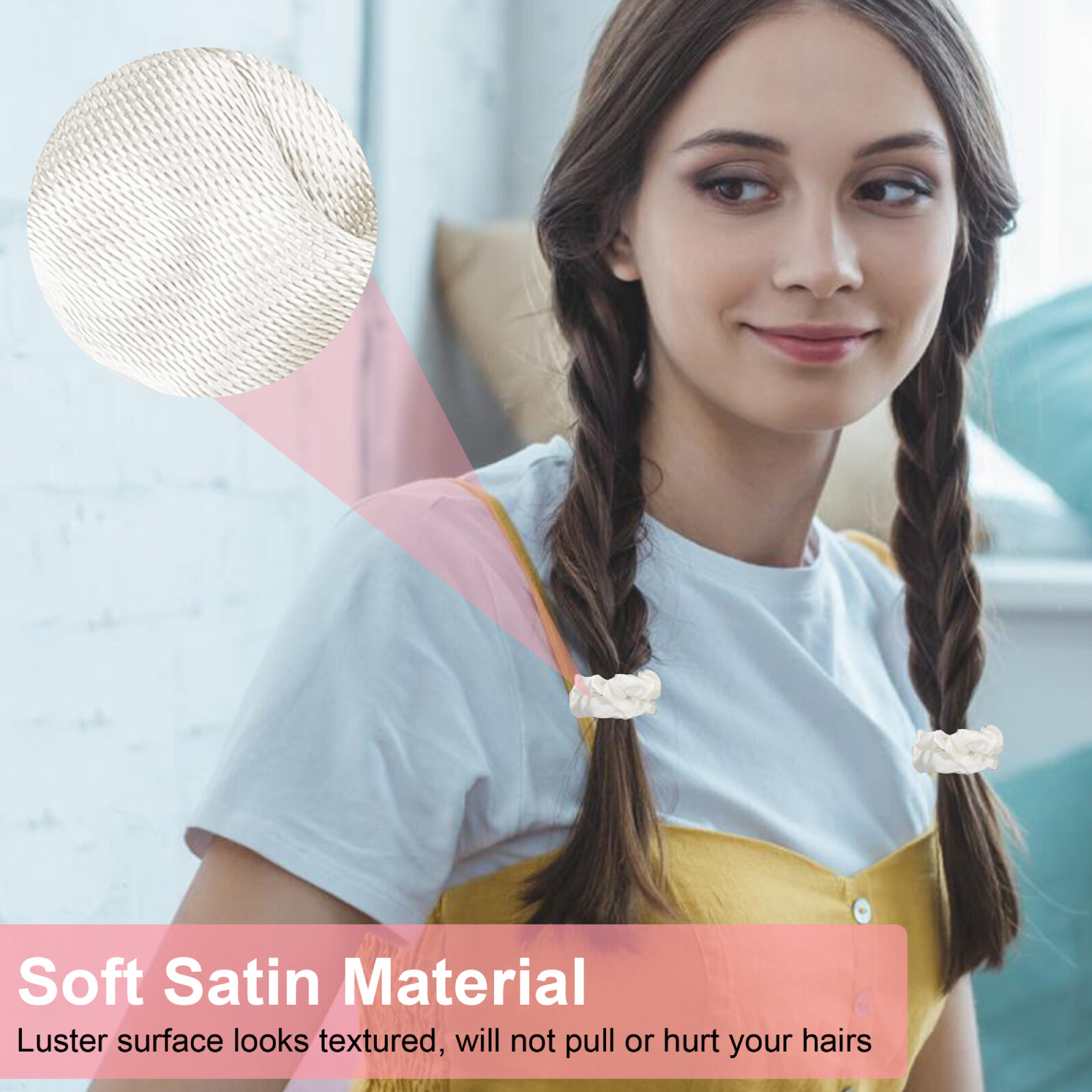 48pcs Satin Hair Scrunchies Elastic Hair Bands Multicolor Ponytail Holders