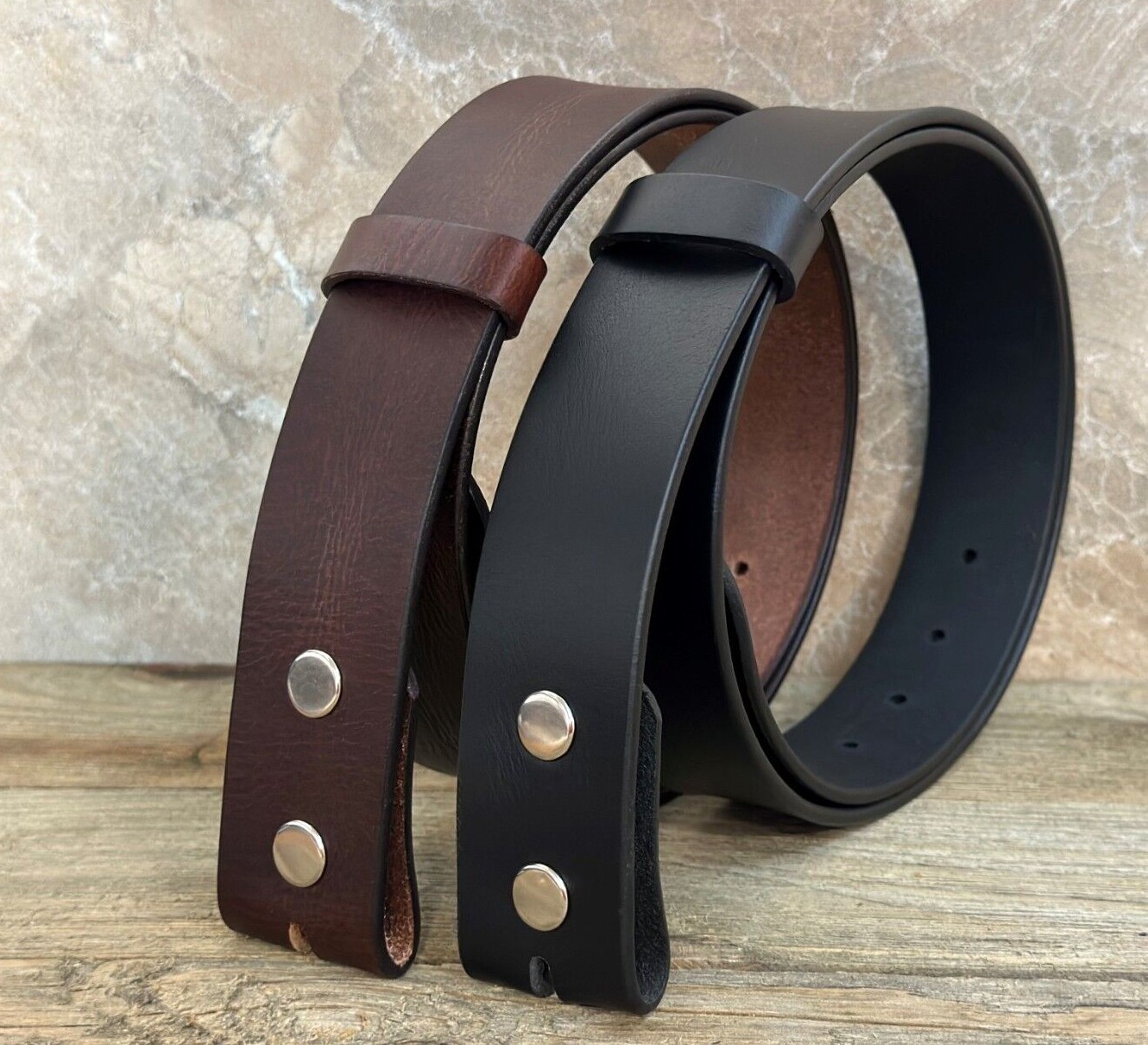 Handmade Men’s Belt Strap Full Grain Leather Heavy Duty Without Buckle