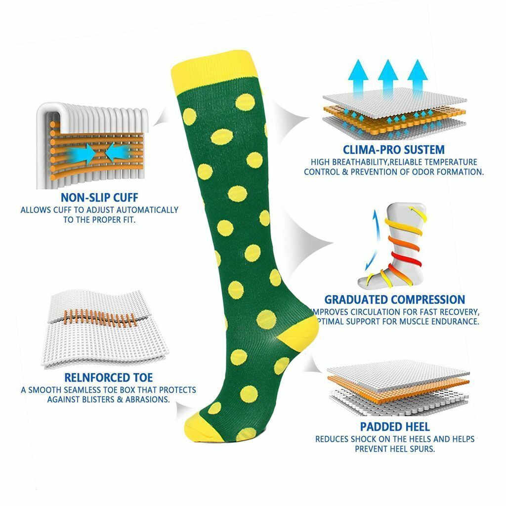 Compression Socks Stockings Knee High Womens Mens Medical 20-30 mmHG S/M-X/XL US
