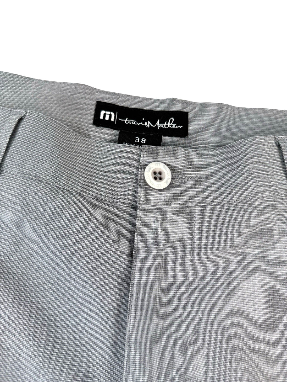 Travis Mathew Golf Performance Shorts Mens 38 Light Grey Polyester Spandex Blend