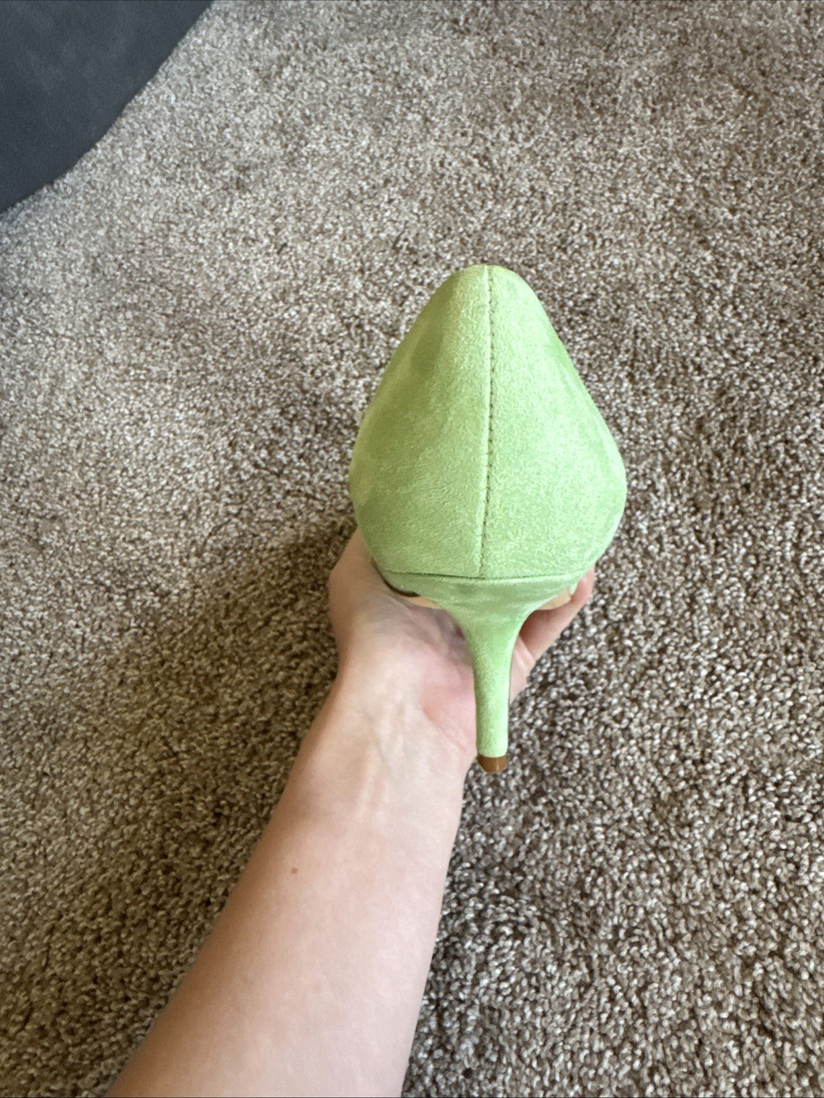 Claudia Ciuti Italy Green Suede Leather Heeled Pumps Shoes Vero Cuoio Size 7.5