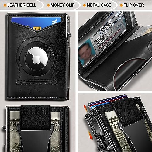 Airtag Wallet Men Gift,Mens Slim Front Pocket Wallet Money Clip Standard Wallet