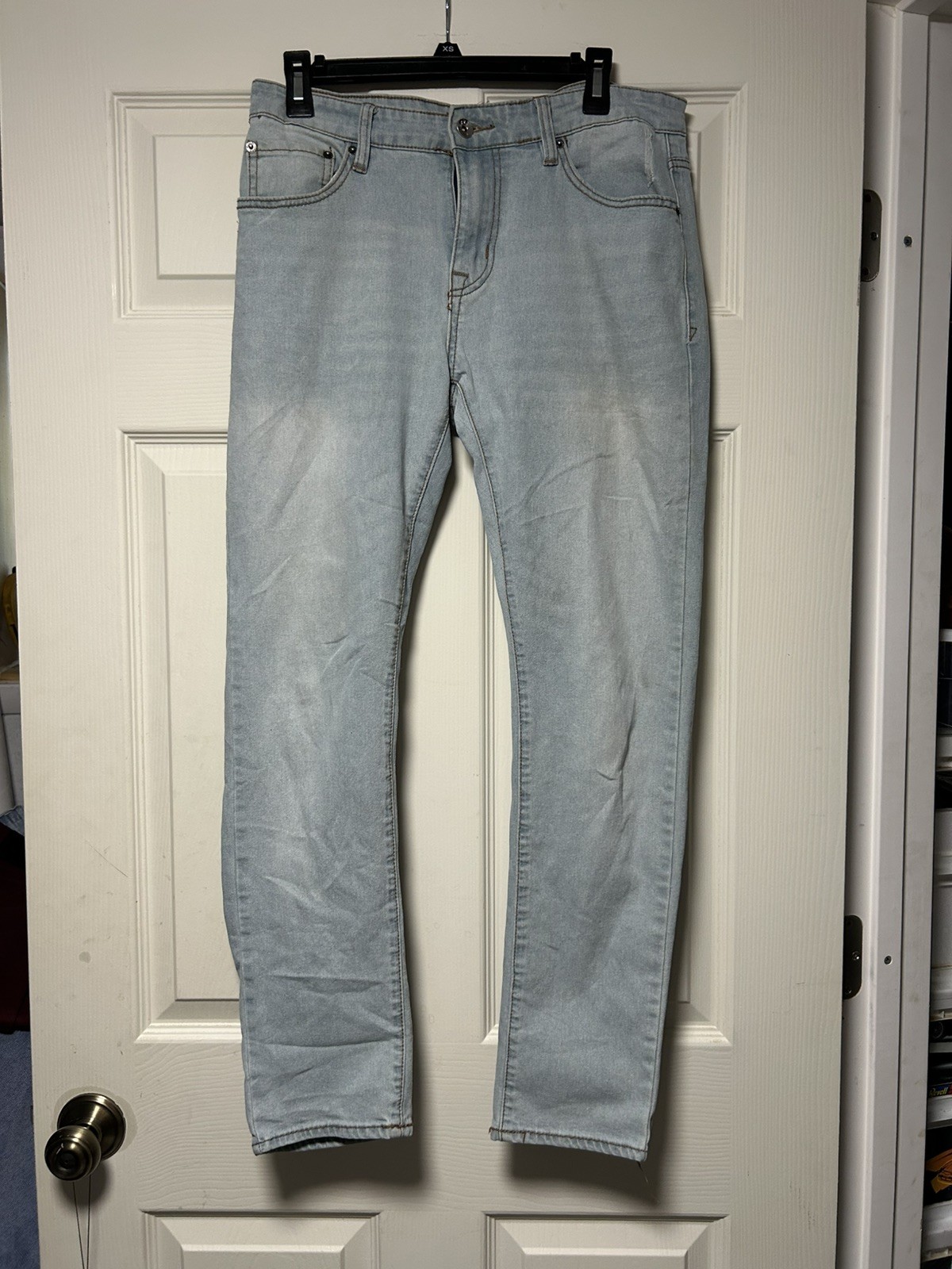 WXYZ Slim Fit Light Wash Warm Tone Dusty Blue Men’s 30×30 Jeans Denim