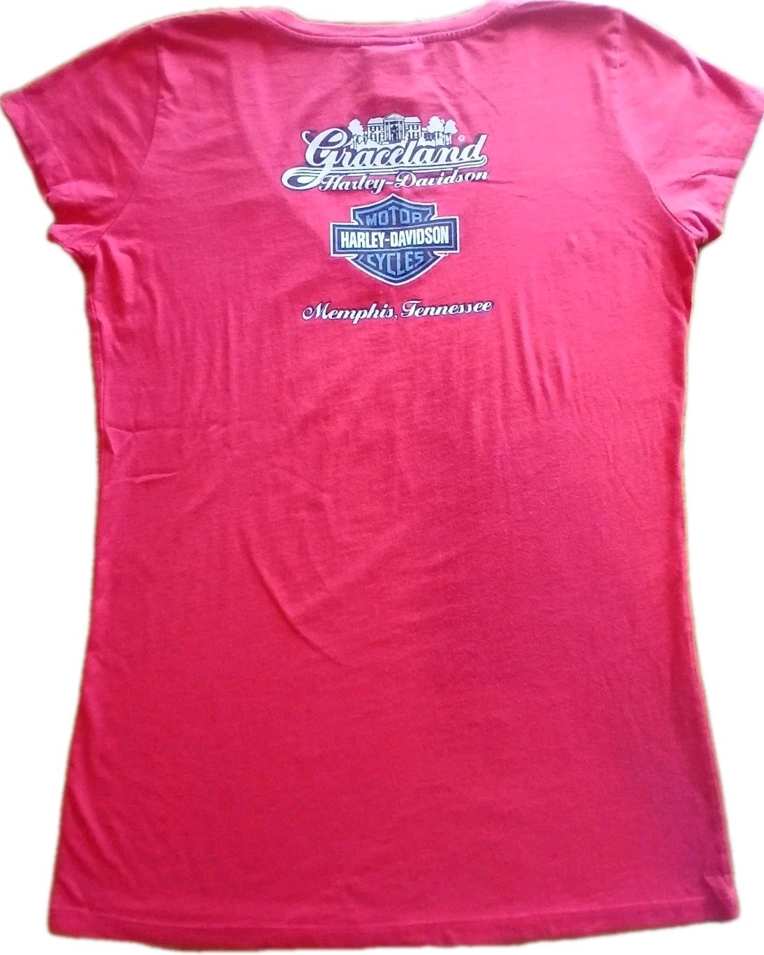 Vintage Harley-Davidson Elvis ELV75 Graceland 100% Cotton V Neck T Shirt XL USA