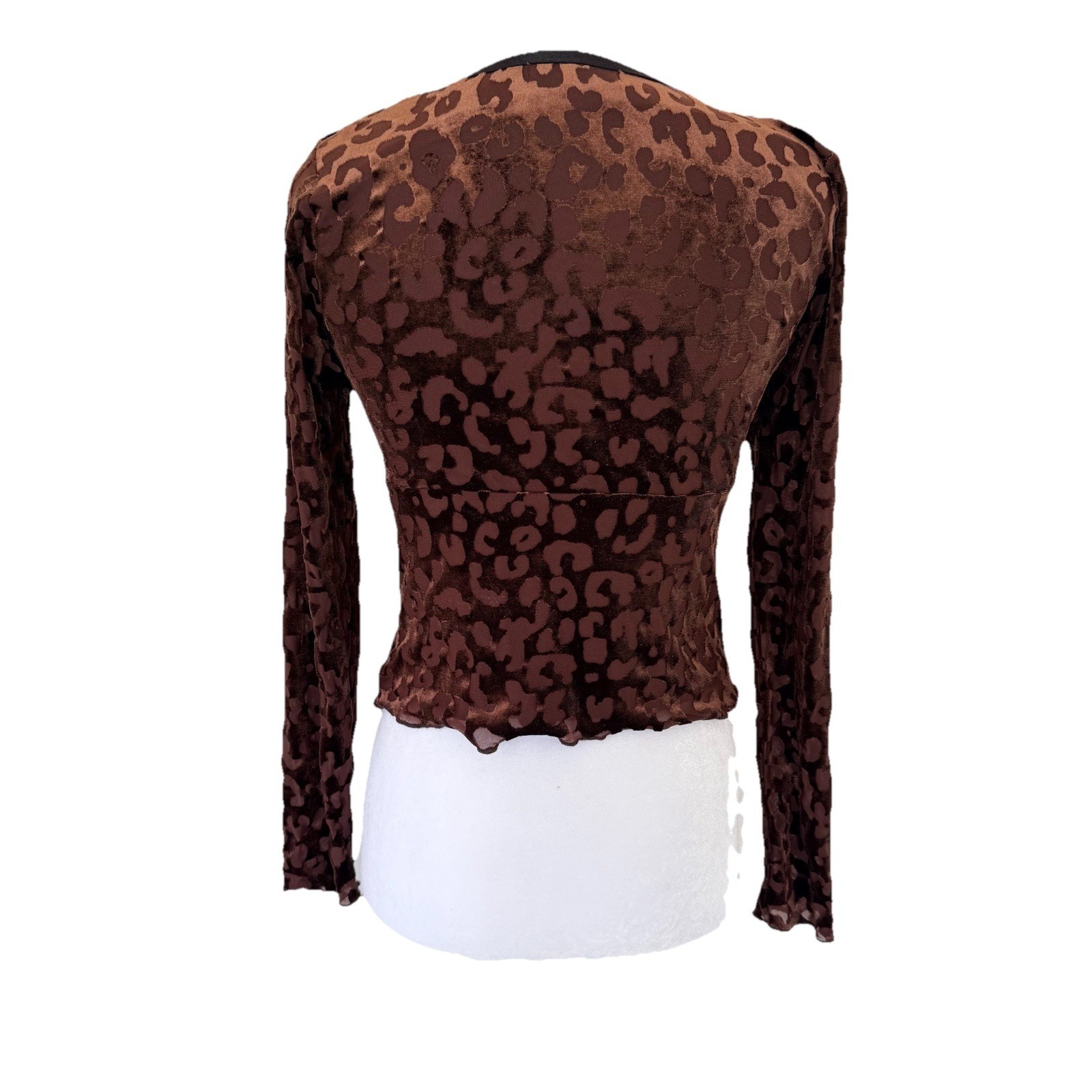 NWT Fairy Grunge Brown Velvet Burnout Sheer Leopard Top Size M Indie Sleeze NEW