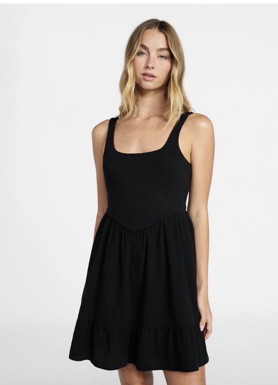 New Fisherman Mixed Media Mini Dress Womens Medium Black Tank Preppy Sexy Chic