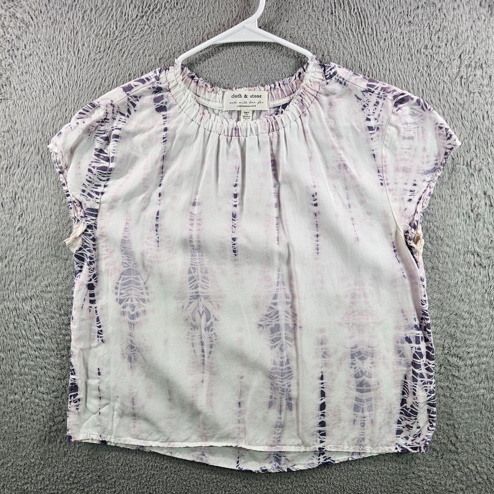 Cloth & Stone Anthropologie Top Women Medium Tie Dye Print Light Purple
