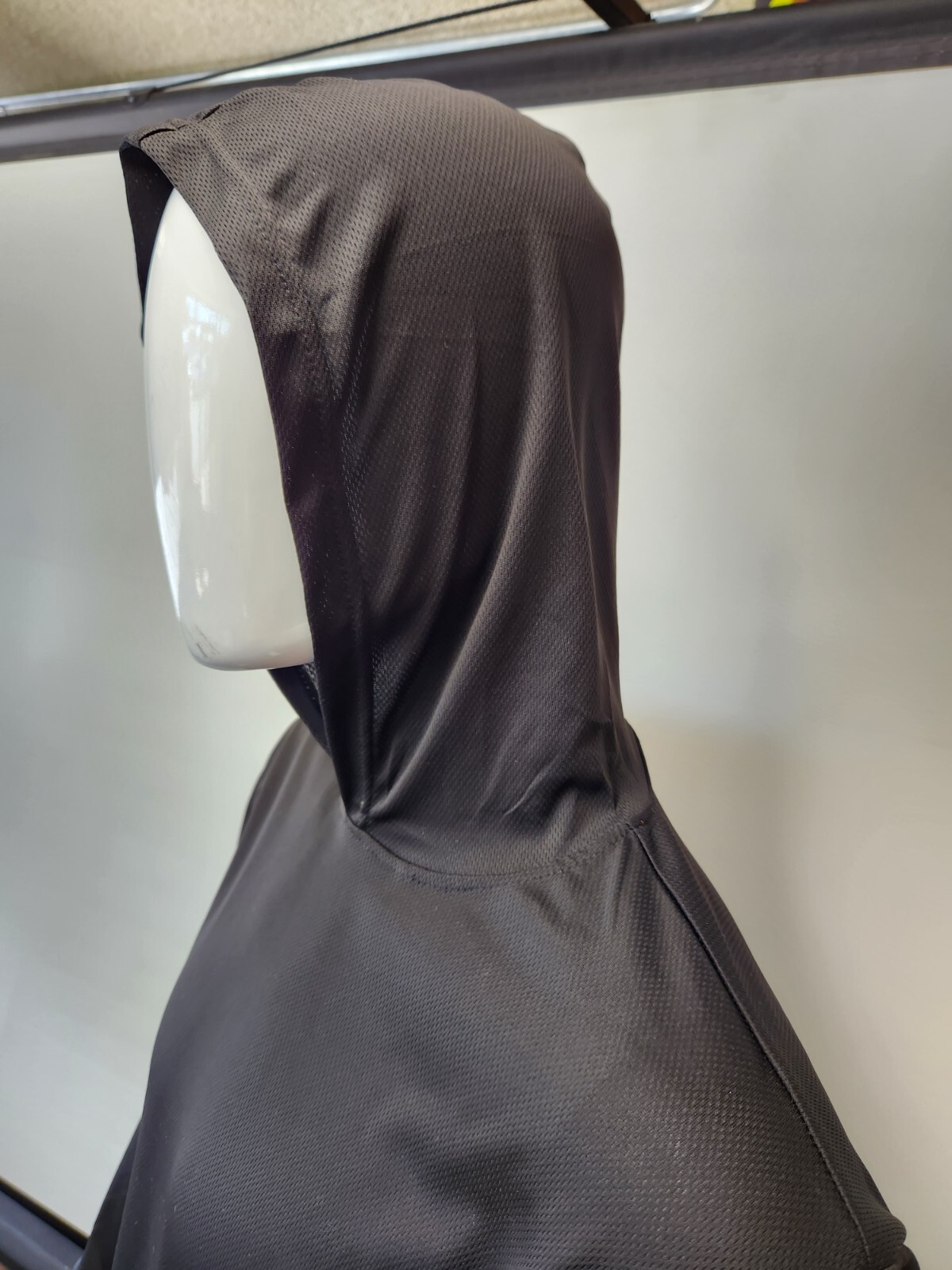 Black Long Sleeve Safety Shirt With Hoodie, Quick Dry Polyester Birdeye mesh