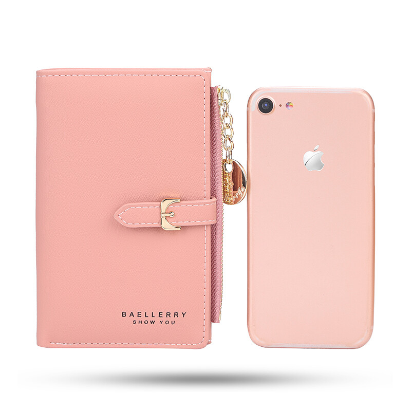 Womens Slim Bifold Wallet with Hasp Safe Card Holder Bag Zipper Coin Pocket Gift