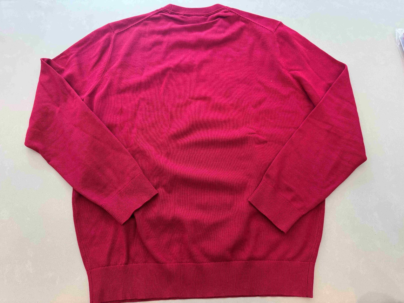 Lacoste CREW-Neck Cotton Sweater Mens Size LIGHT MAROON Red