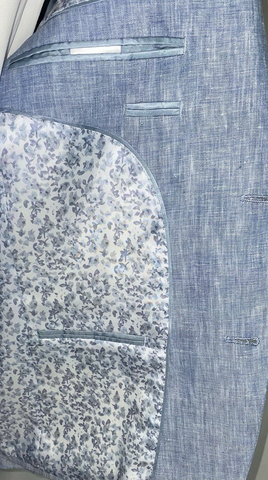 Bar Ill Mens Slim fit Suit Jacket Blazer 38R Light Sky Blue Linen New NWT
