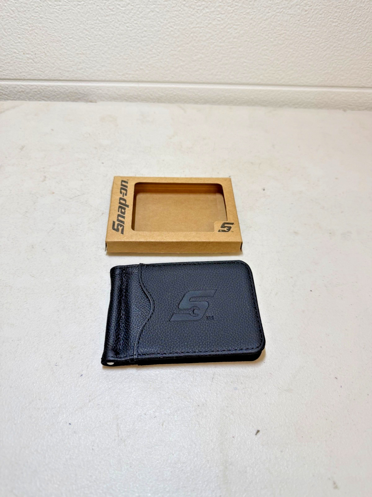 Snap On Tools Black Wrench Logo Leather Bifold Wallet w/ Money Clip New