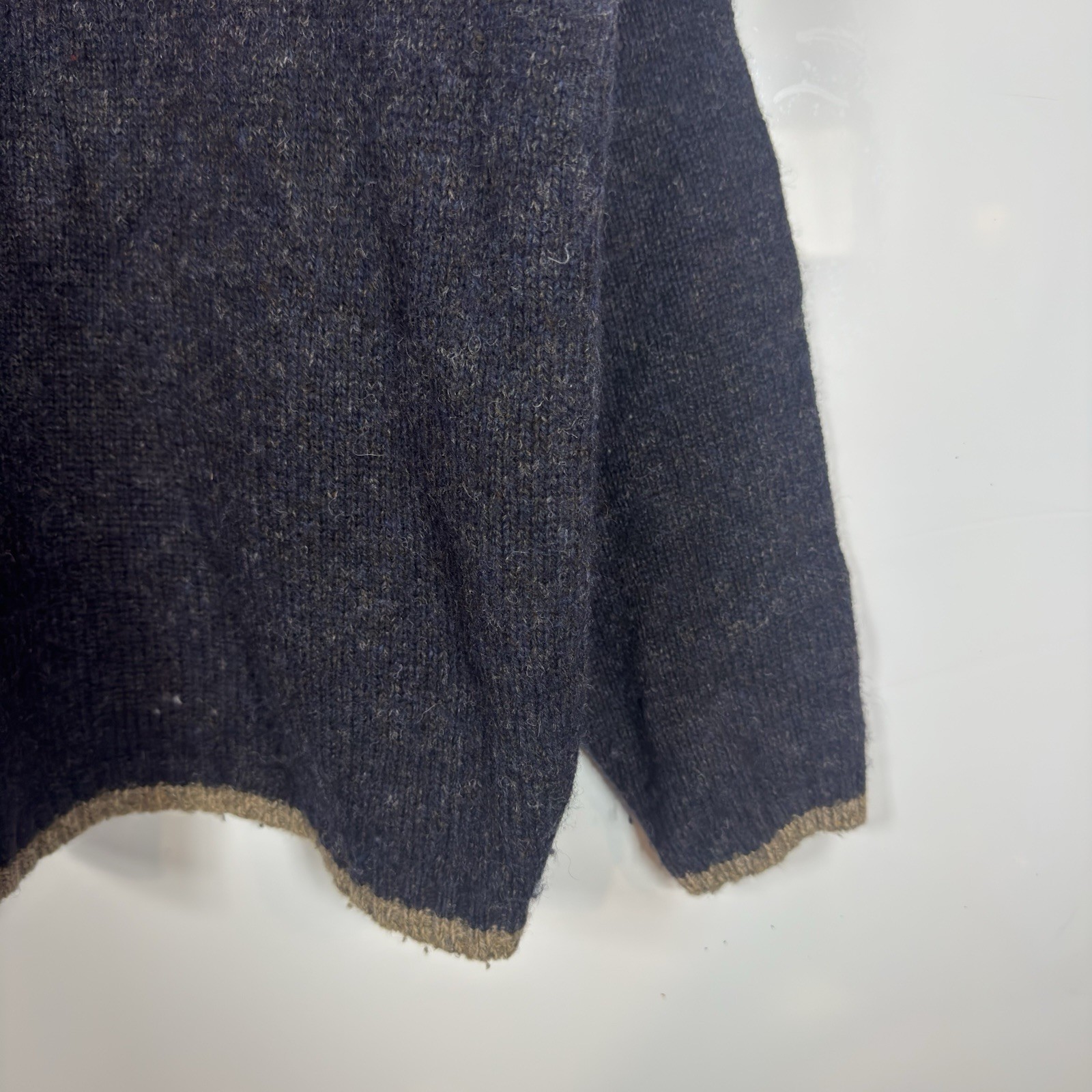 VTG Orvis Sweater Mens XL Blue Wool Crewneck Fisherman Knit Multicolor USA Made