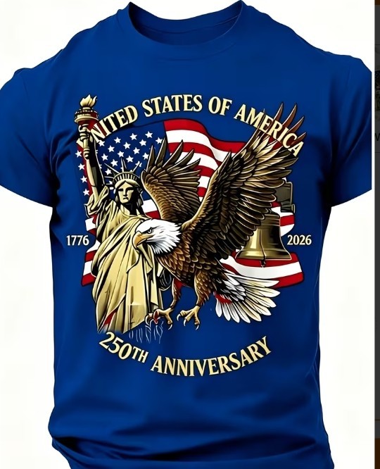 Men’s Patriotic USA 250th Anniversary T-Shirt 1776-2026 American Independence Te