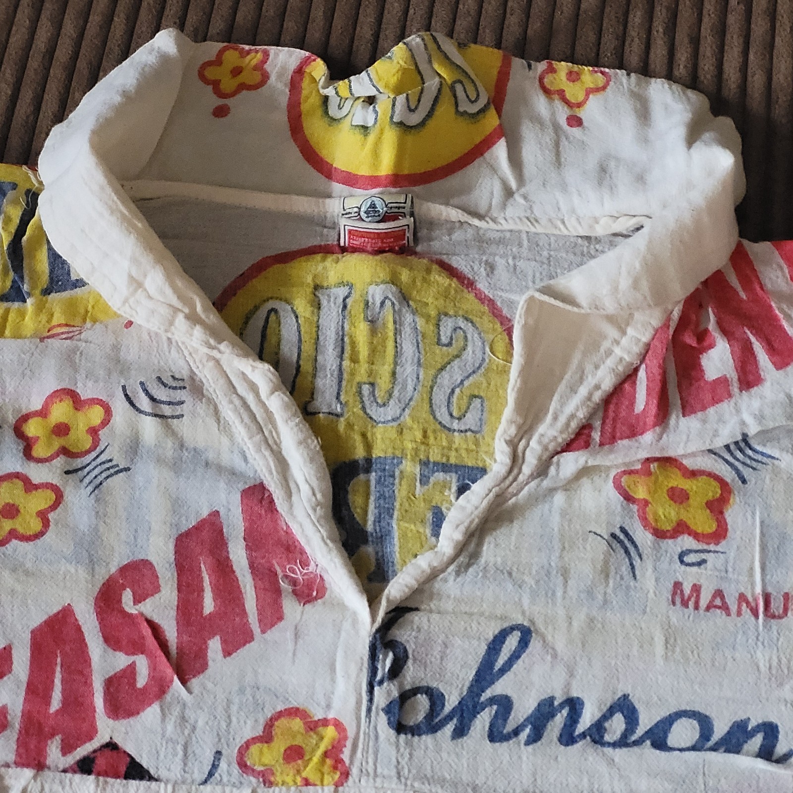 Flour Sack Dress Pheasant Vintage Look Feed Sack Garden Hippie Boho One Size