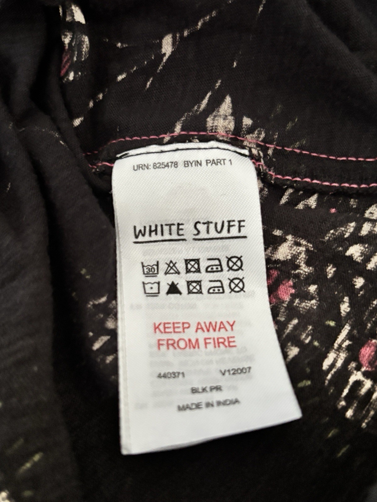 White Stuff Blouse Size 14 – Black, Button Down, Floral Print 100% Cotton