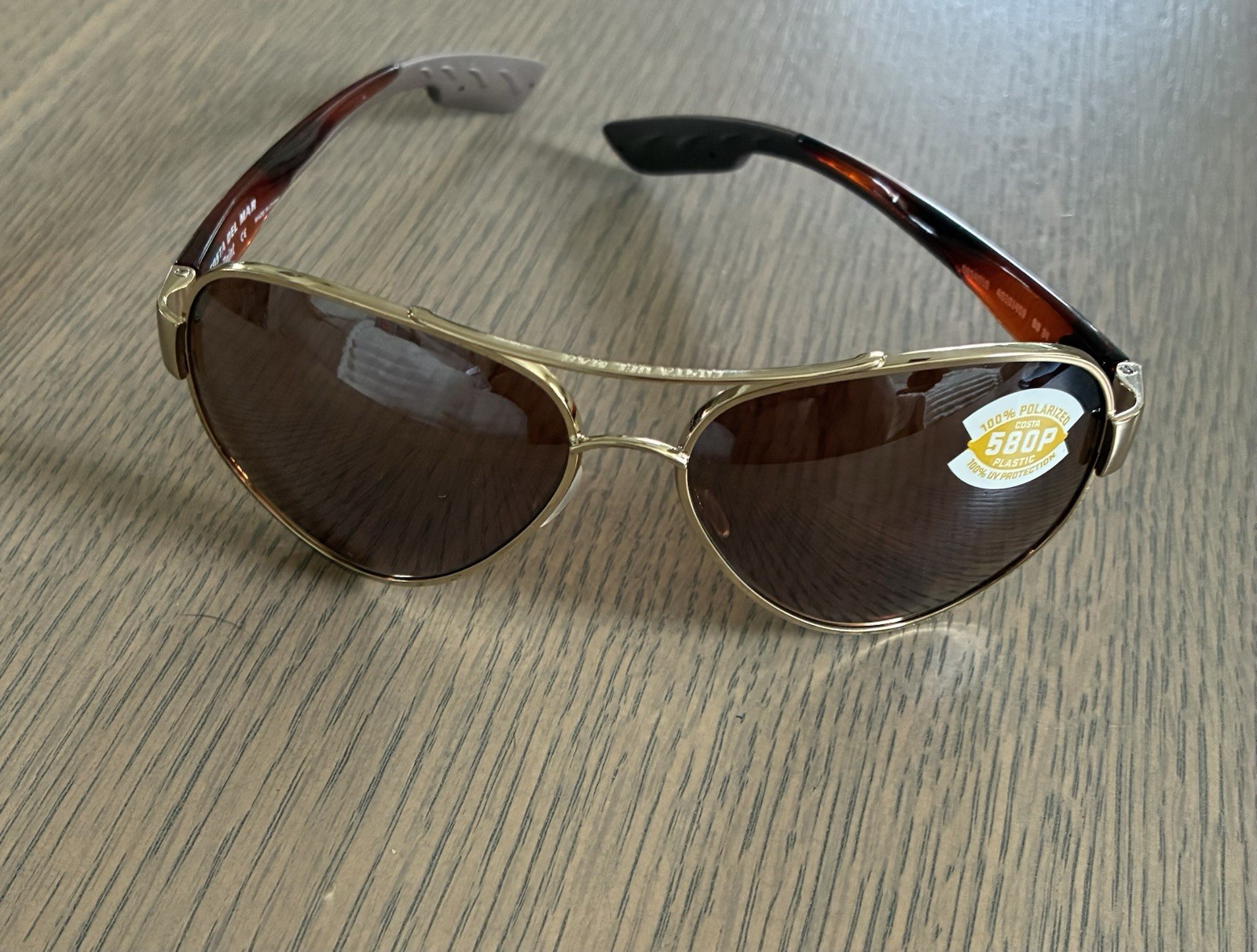 Costa Del Mar South Point Polarized Aviator Sunglasses Gold Frame Brown Lens