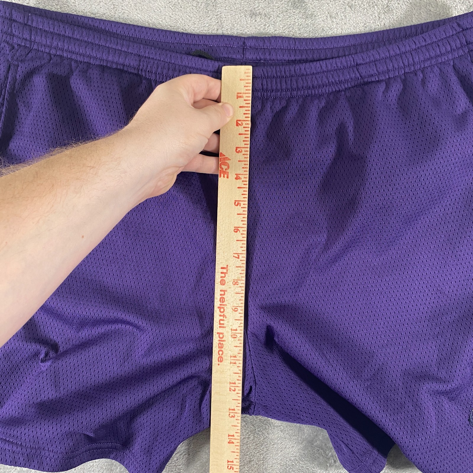 Vintage 90s Nike Air Mesh Shorts Mens XL Purple Black Tag Embroidered Logo