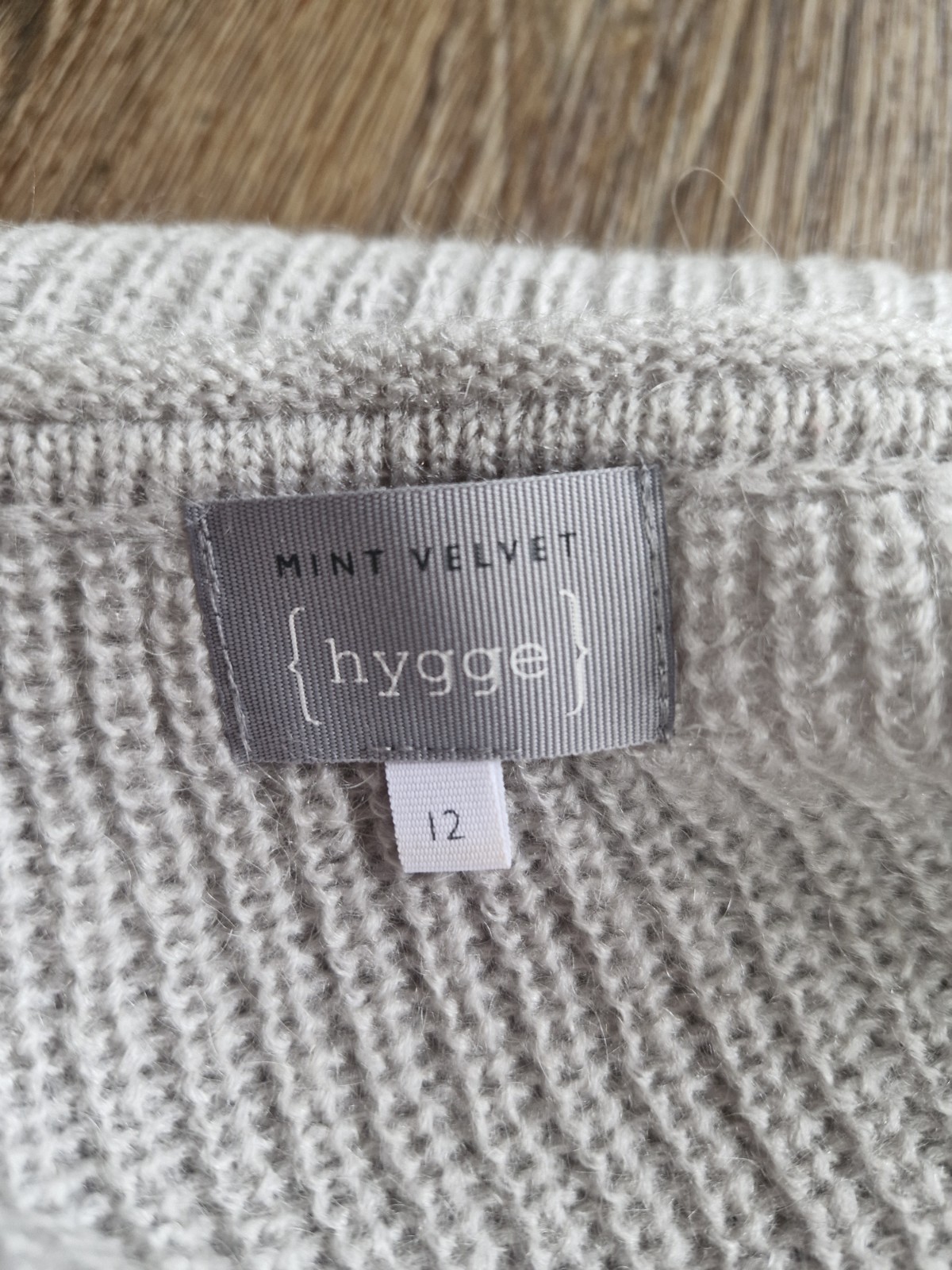 Mint Velvet Hygge Grey Sequin Fleece Knit Sweater Jumper Mohair Size 12