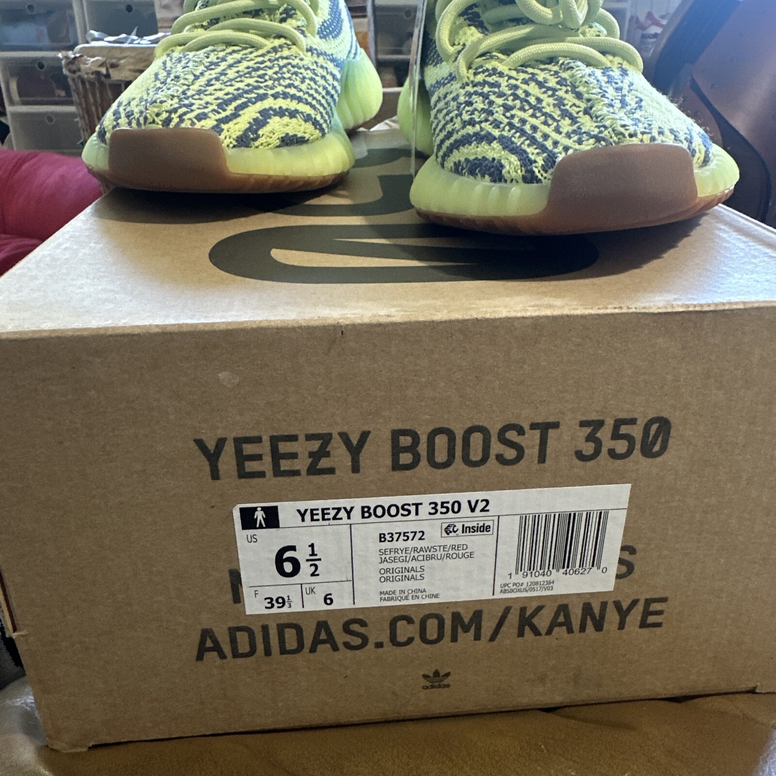 Size 5 Left And 6.5 Right – adidas Yeezy Boost 350 V2 Low Semi Frozen Yellow