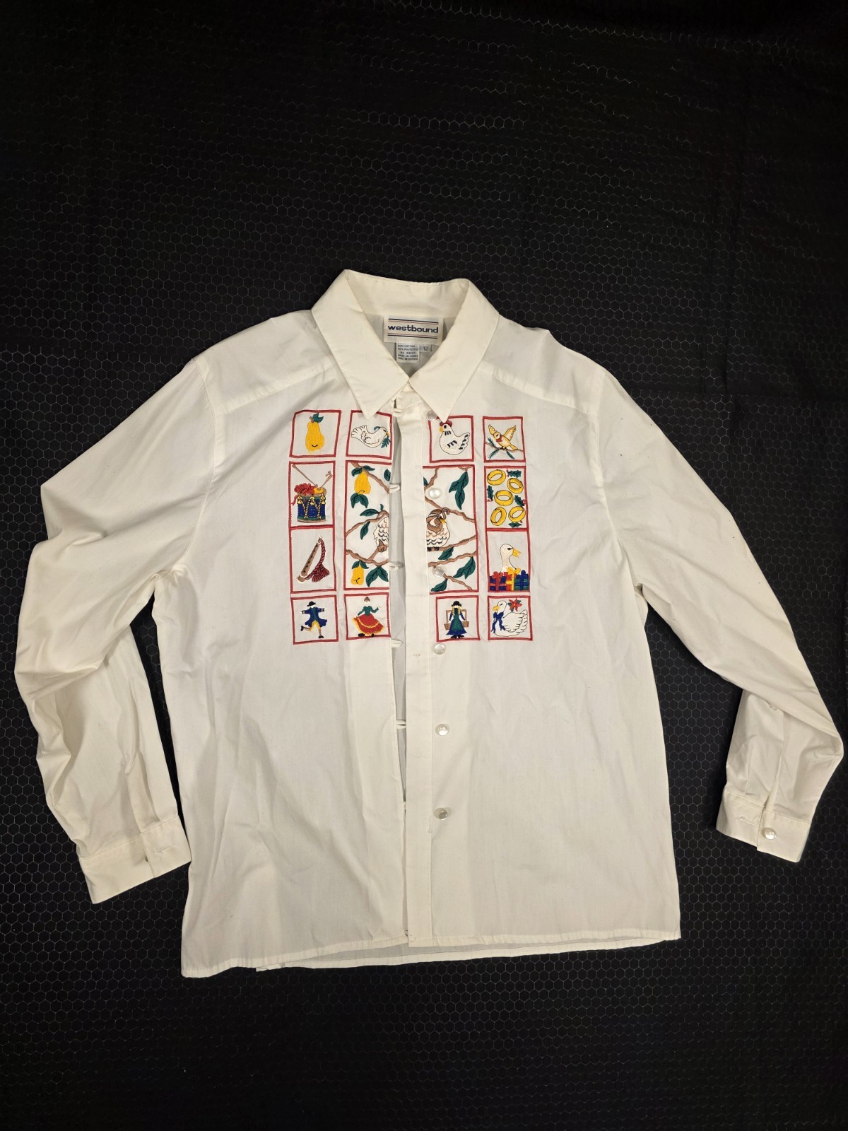 Westbound Vintage 1990s The Twelve Days of Christmas Size 12 60% Cotton, 40% Pol