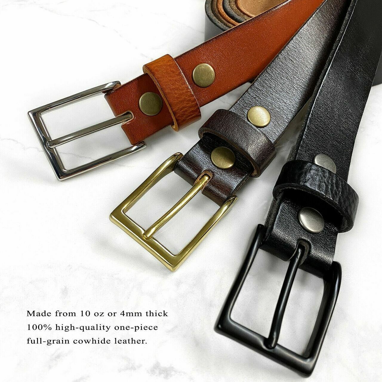 Classic dress belt genuine full leather casual dress belts 1-1/8″(30mm) Wide