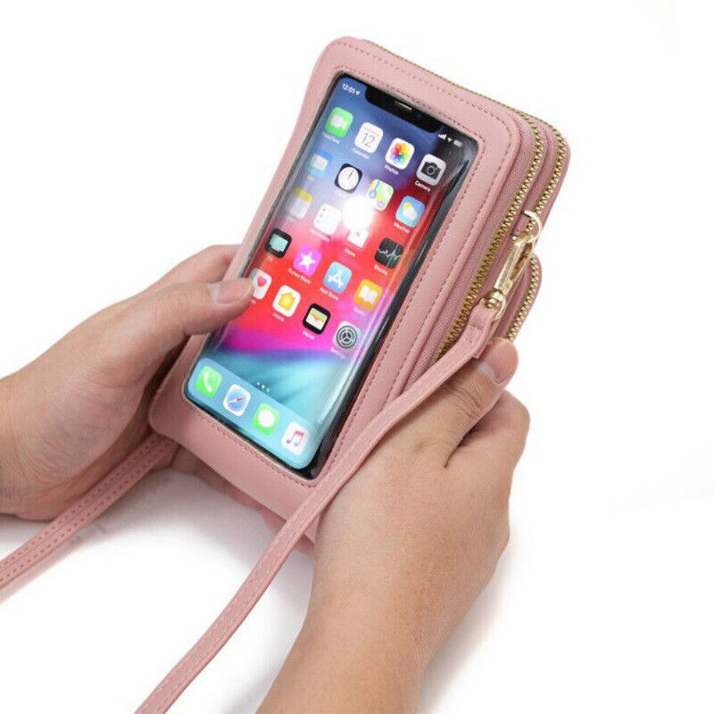 Small Crossbody Cell Phone Purse with Large Touch Screen for Women Mini Handbag