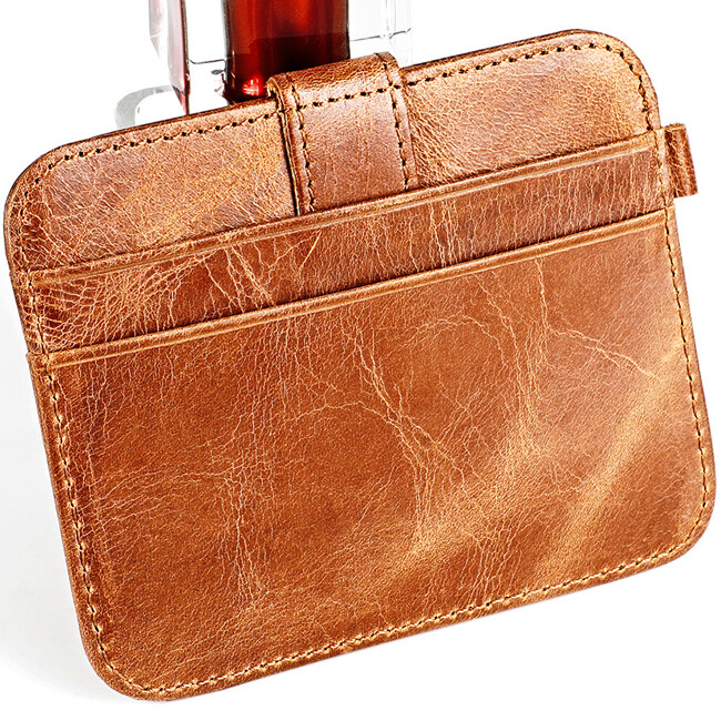 RFID Blocking Card Wallet with Hasp Coin Pocket Vintage Leather Small Wallet USA