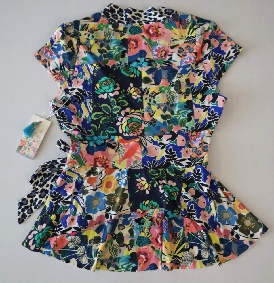 Johnny Was CSW7620 Women’s Sz S Multi Layla Floral Wrap Tankini Top $158