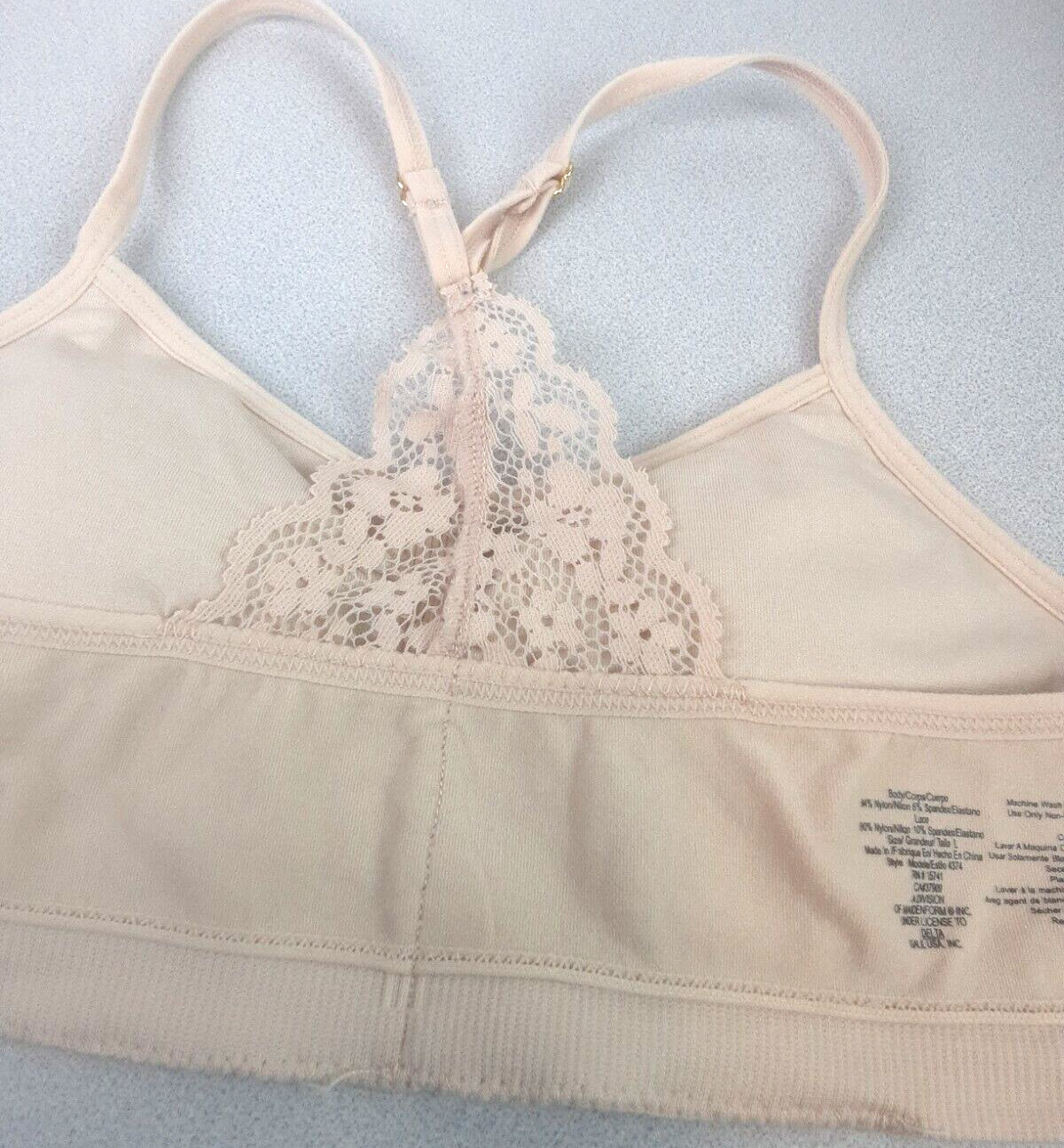 Maidenform RN 15741 Beige Nylon Pullover Bra Size Juniors L (50)