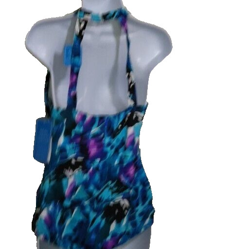 Suddenly Slim By Catalina 1-Pc Swimsuit Blue Floral Women’s Small 4-6