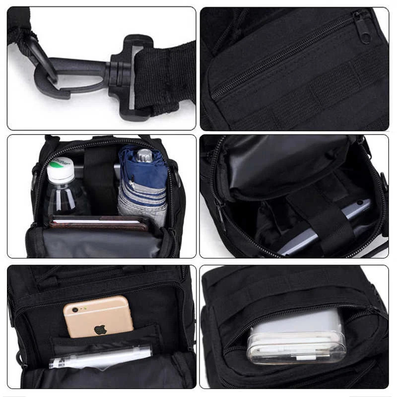 Outdoor Hiking Tactical Sling Backpack Men’s Molle Travel Chest Shoulder Bag