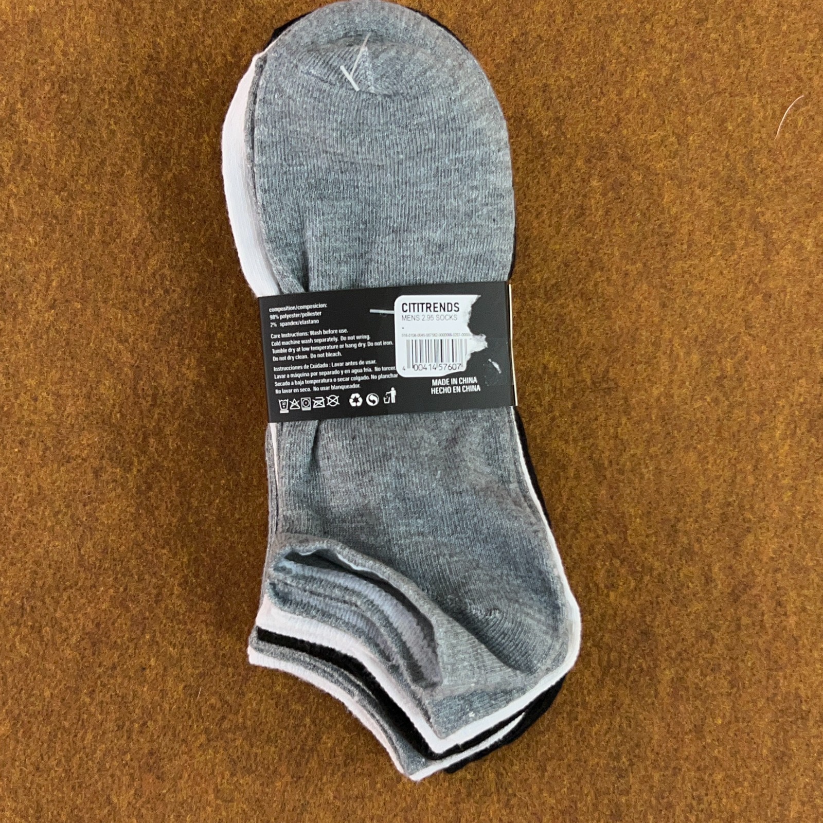 ActivPro Mens Size 10-13 Black Gray White Low Cut Everyday Socks 6 Pairs NWT