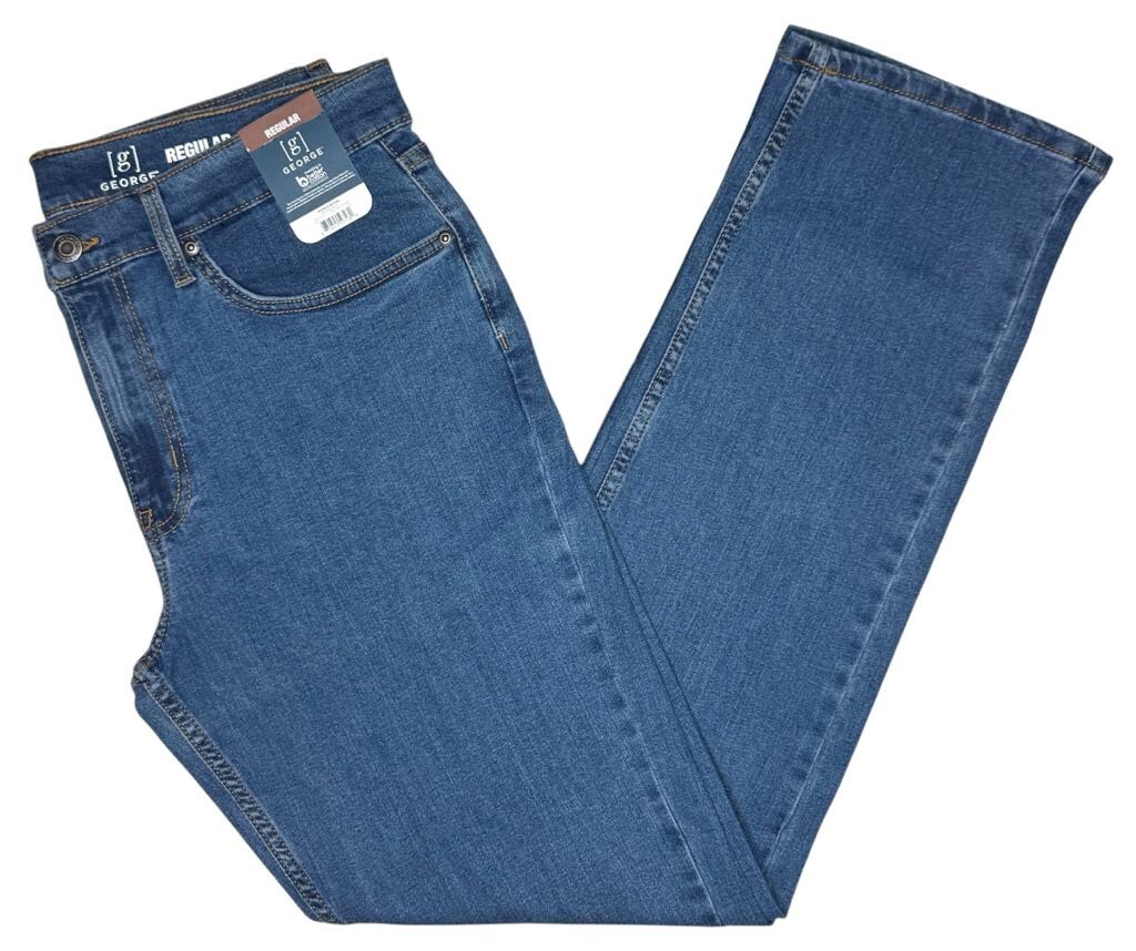 George #11702 NEW Men’s Regular Fit Stretch Straight Leg Jeans