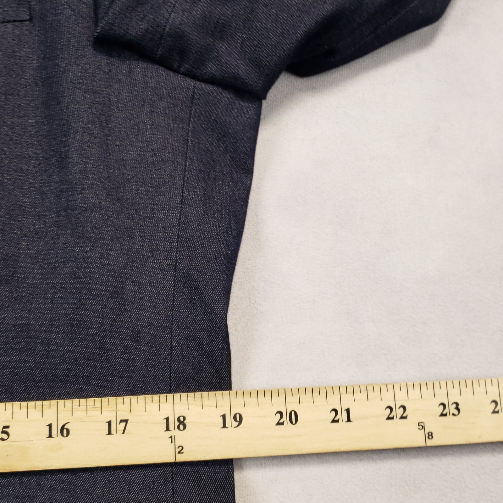 H&M Sport Coat Mens 38R Slim Fit Blue Cotton Chambray Two Button Double Vented