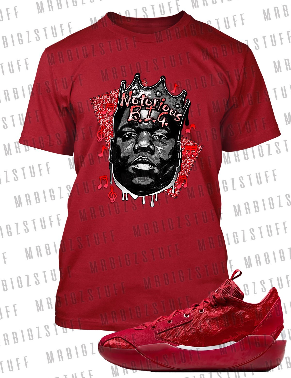 Biggie Notorious Graphic Tee Shirt To Match Air J39 Heritage Shoe Streetwear T