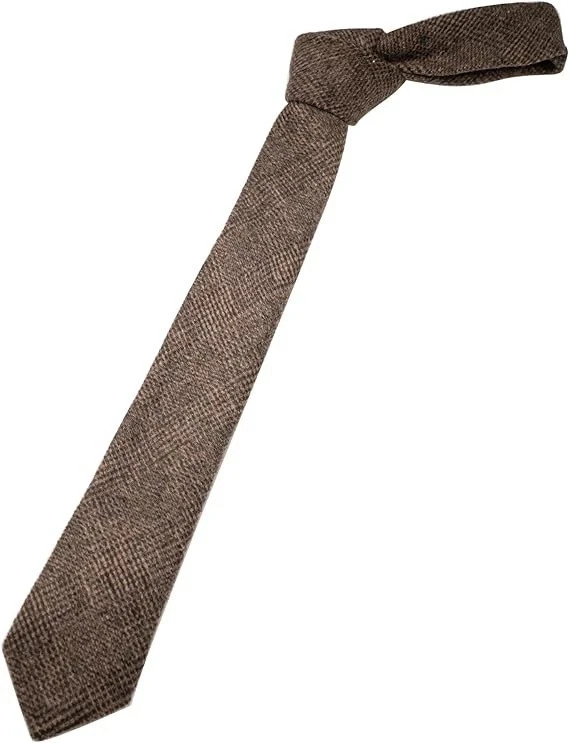 2.4 Cotton Necktie Solid Mens Cashmere Wool Skinny Tie 75% Cashmere-brown