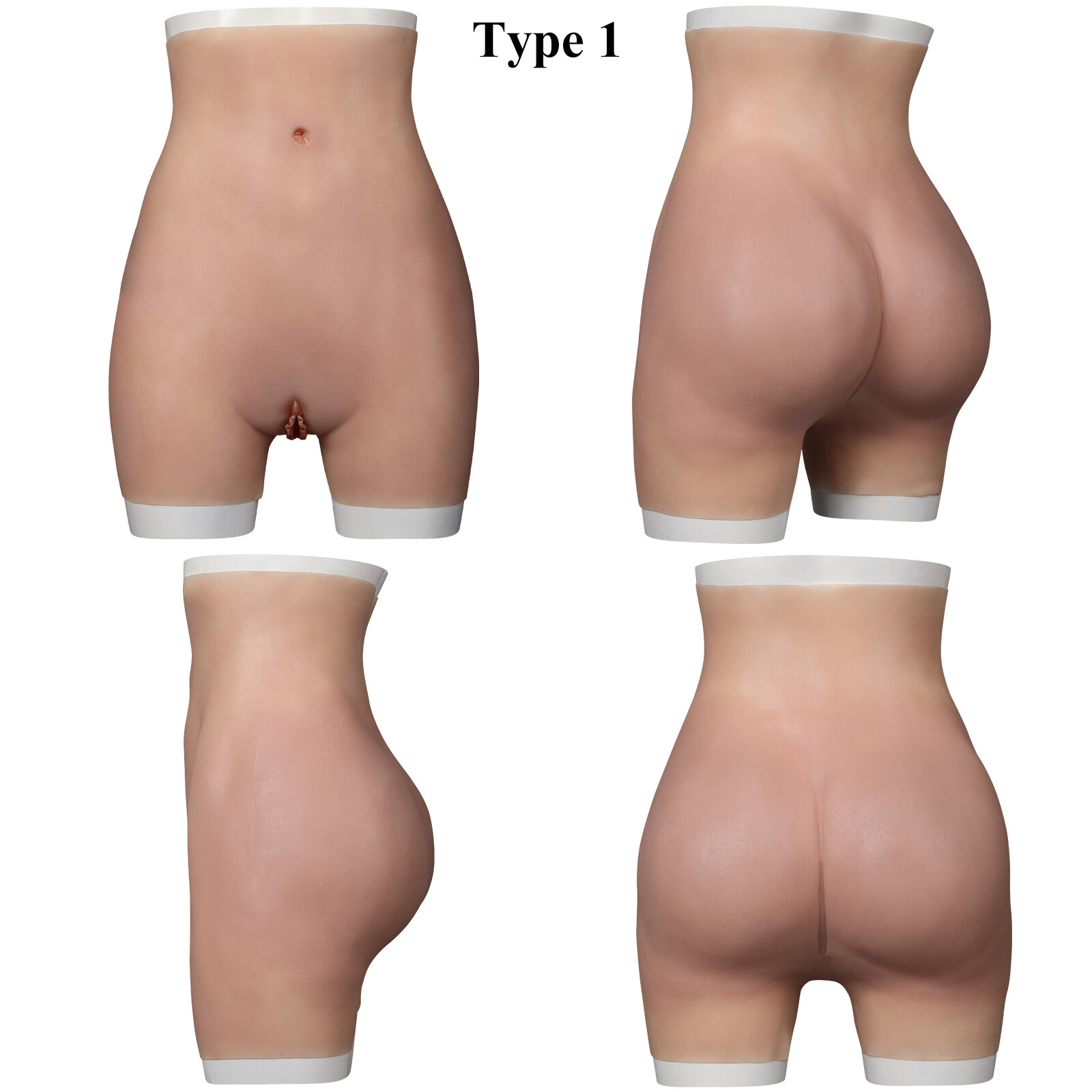 Crossdresser Silicone Panties Fake Vagina Pants Hip Enhancer Shaper Buttock Pads