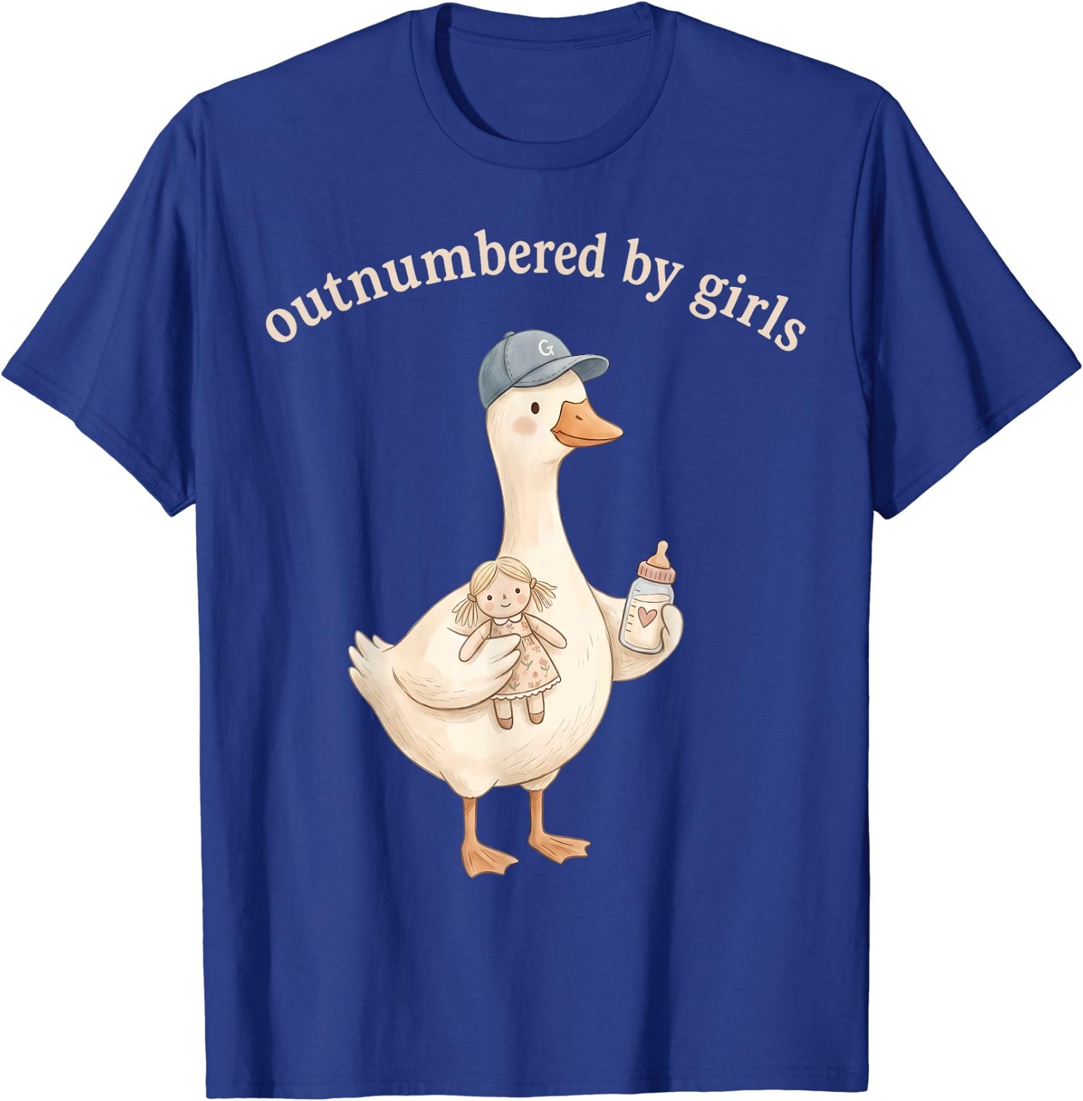 Outnumbered By Girls Funny Dad Goose Family Life T-Shirt
