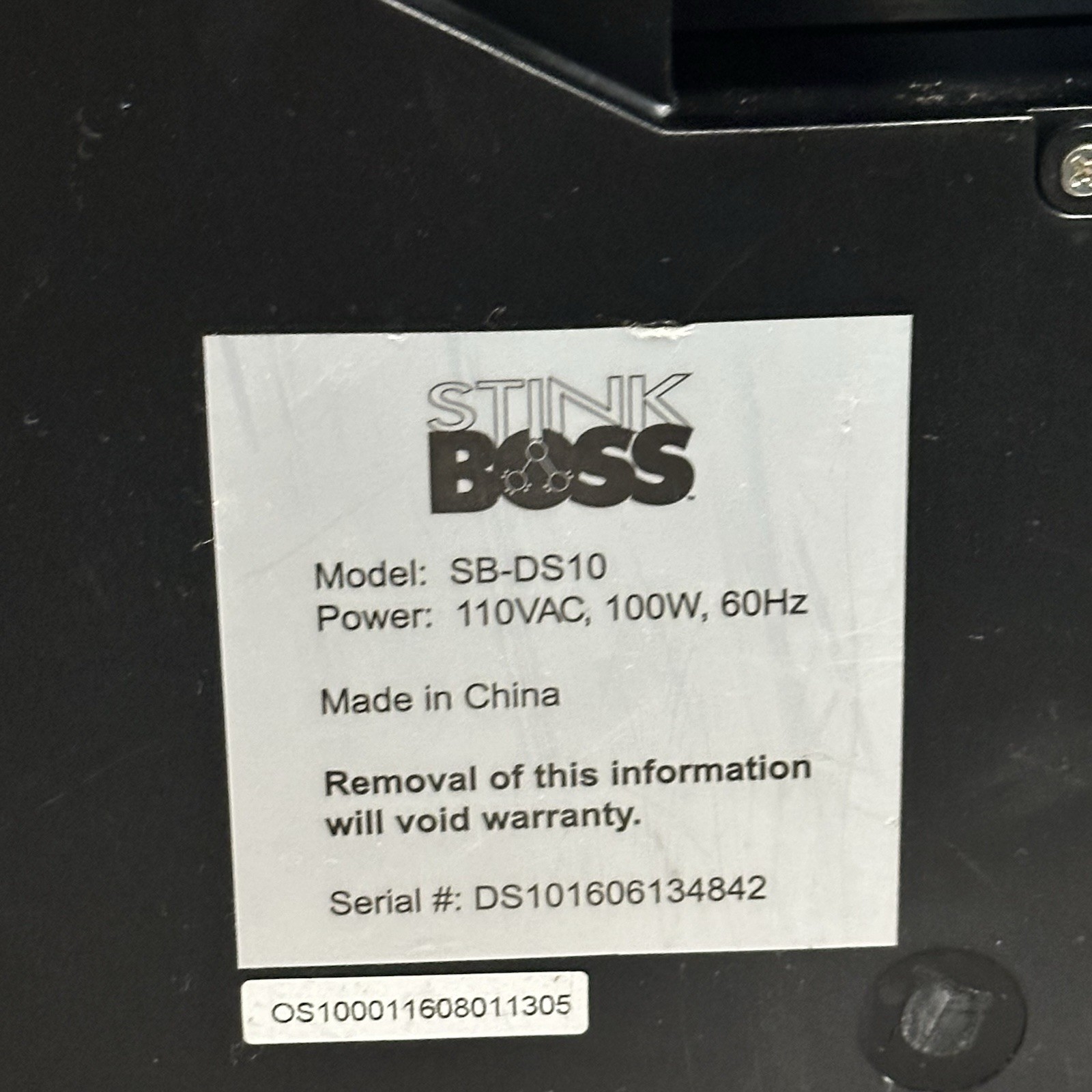 STINK BOSS Shoe & Athletic Gear Deodorizer Dryer & Ozone Sanitizer Model SB-DS10