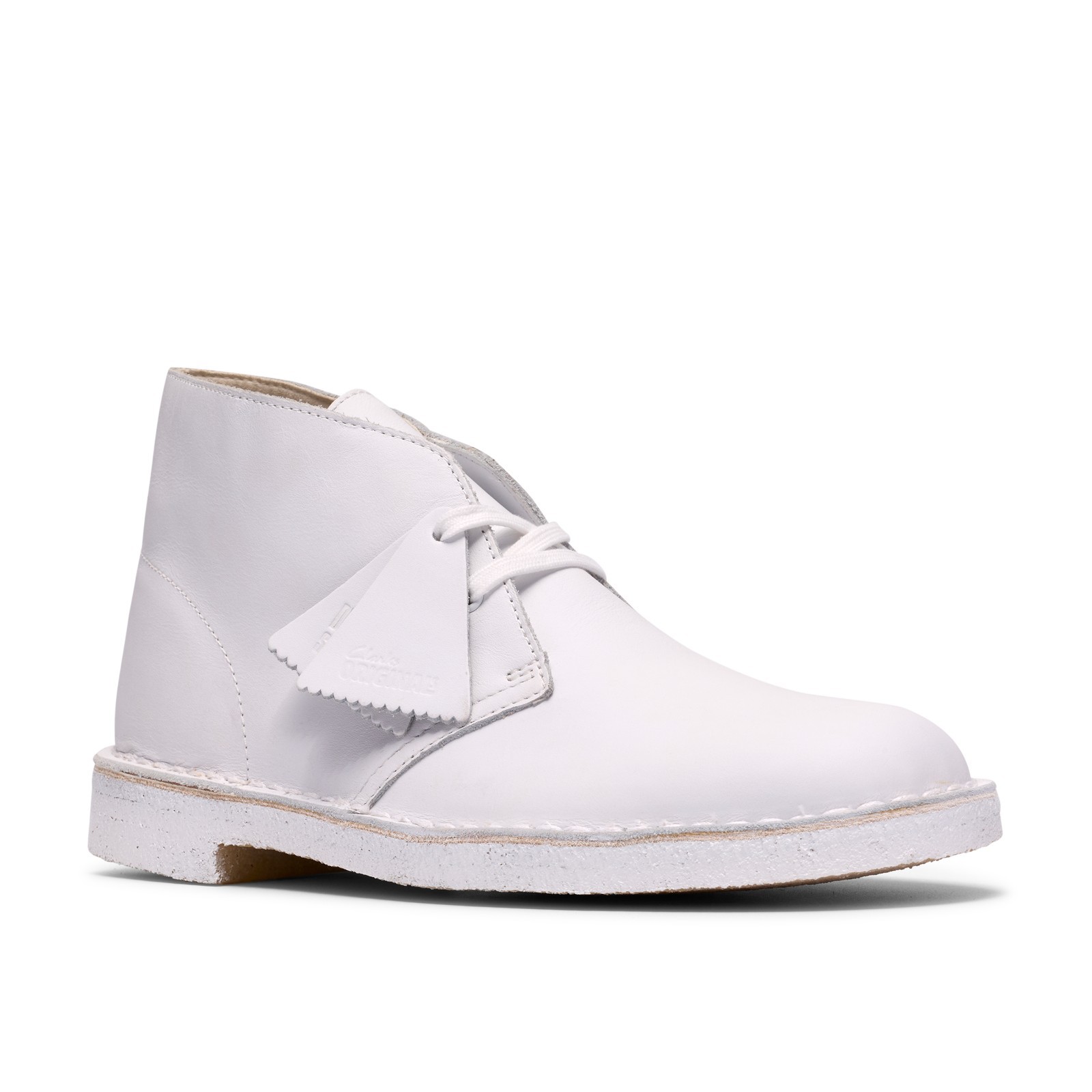 Clarks Originals Men’s Desert Boot White Leather 26187609