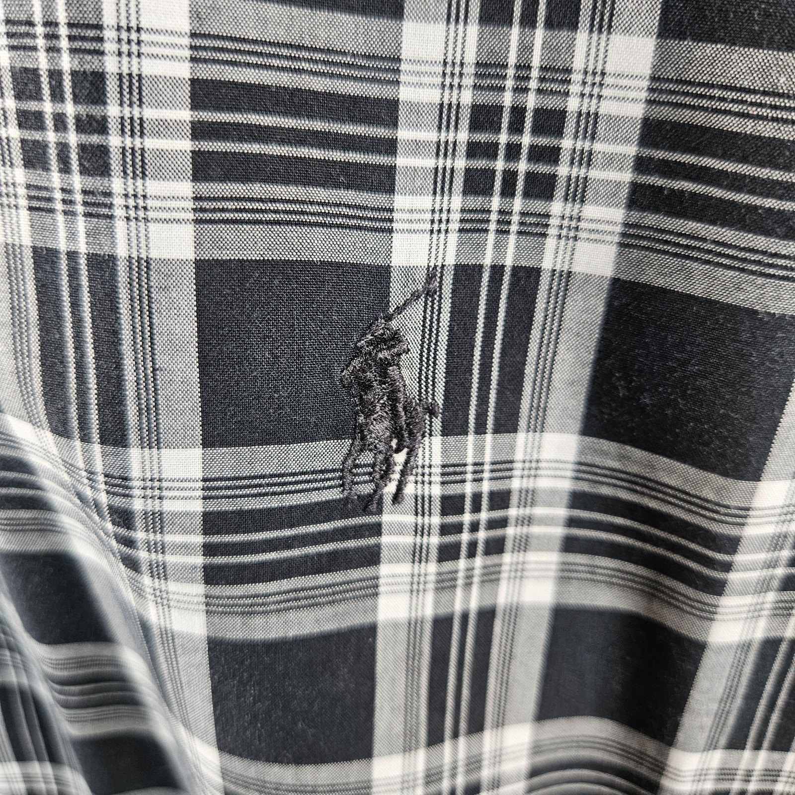 Ralph Lauren Blake Shirt Mens XL Black Tartan Plaid Short Sleeve Cotton Pony