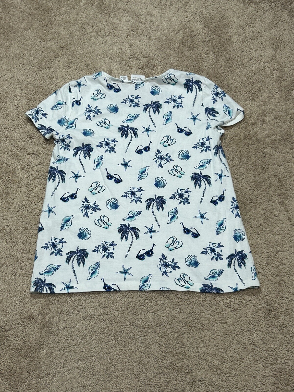 Weekends by Chico’s Womens Shirt Size 0 Multicolor Summer Beach Embellished