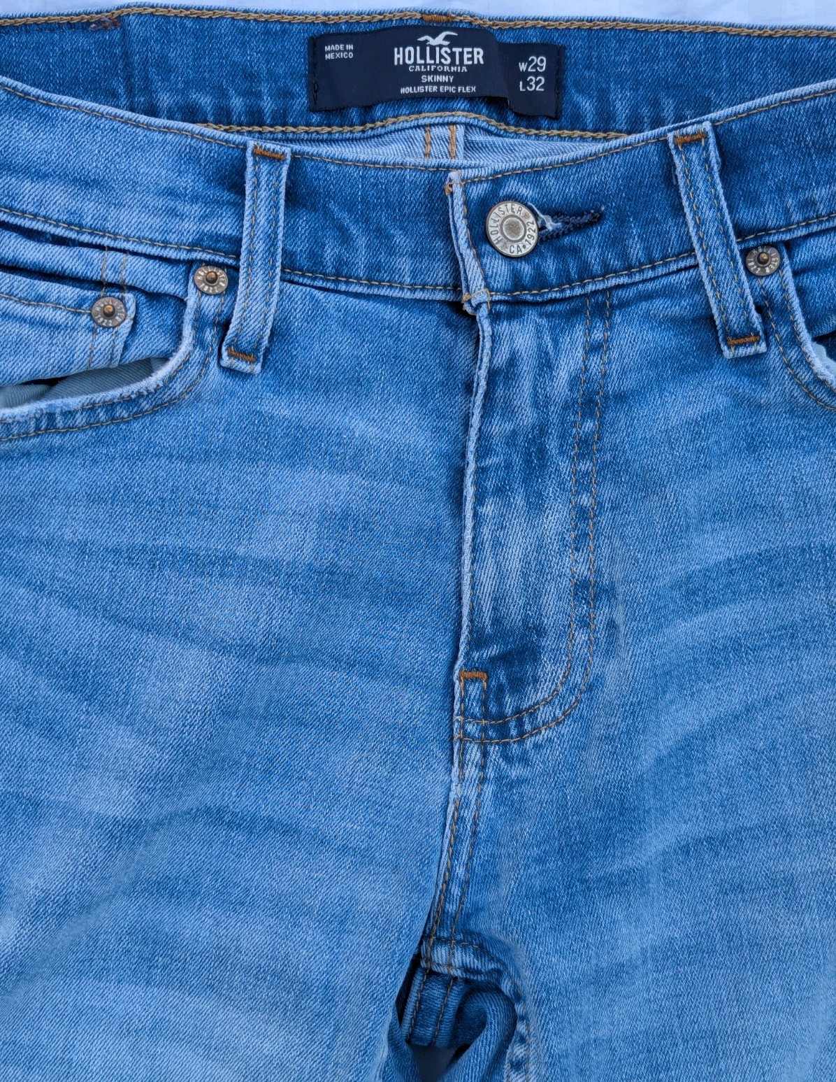 Hollister Skinny Jeans 29×32 Epic Flex Light Wash Blue Jeans Pant