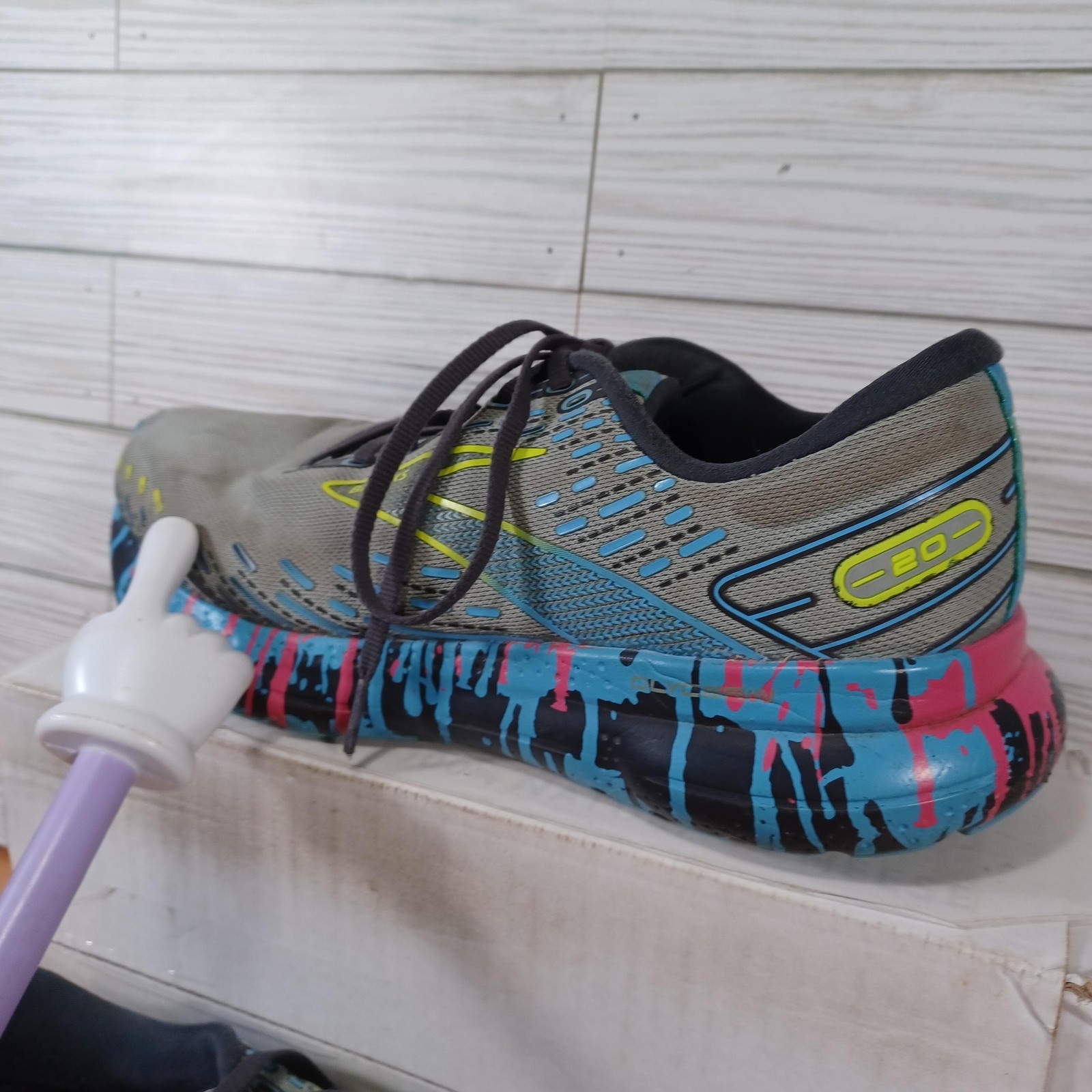 Brooks Glycerin 20 Shoes Womens 11B Paint Drip Jadeite Alaskan Blue 1203691B492
