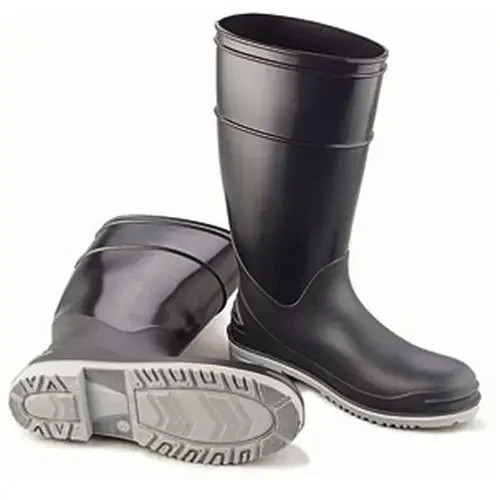 Rubber Fishing Hunting Waterproof PVC Work Mud MENS BLACK STEEL TOE KNEE BOOTS