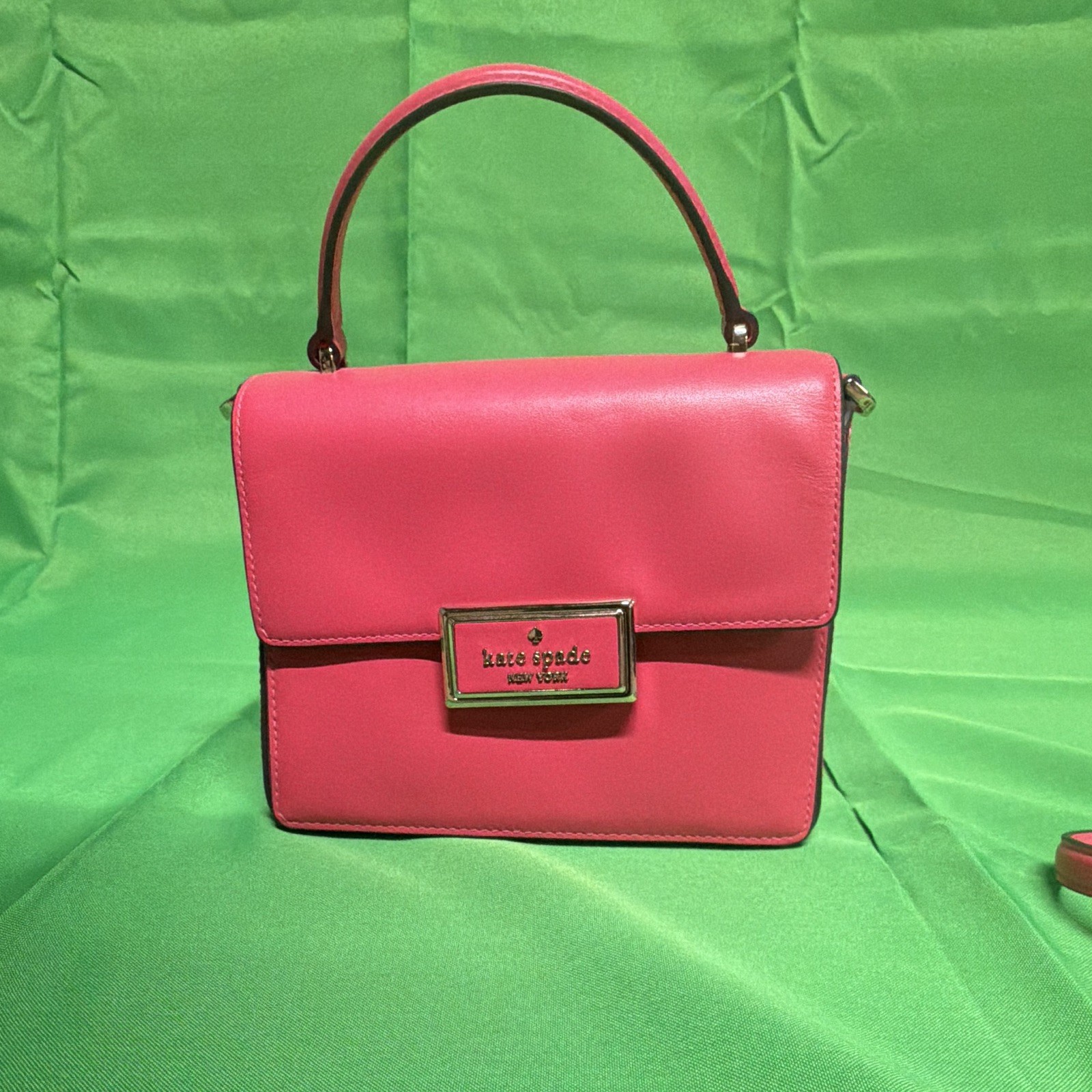 kate spade new york Pink Small Satchel Top Handle Crossbody Flap Gold Hardware