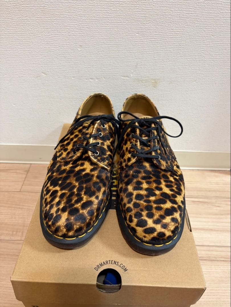 Dr. Martens Leopard Print Loafers Men 8.0 US Leather Snap-On