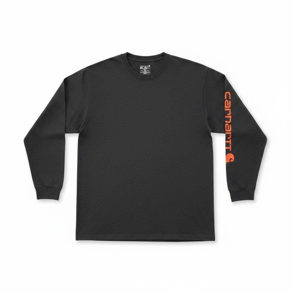 Carhartt Mens 2XL Loose Fit Graphic T-Shirt Charcoal Grey Orange Logo