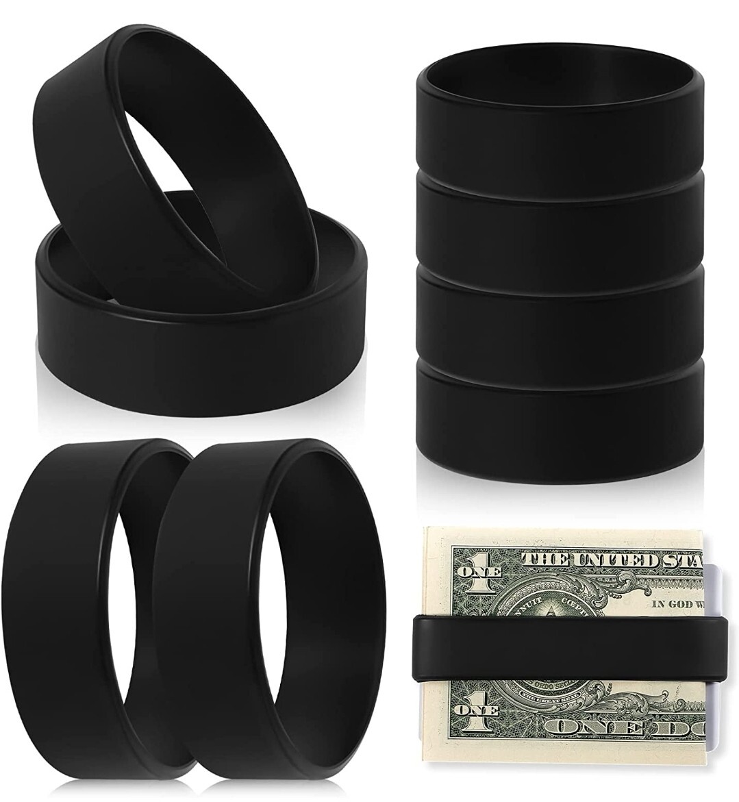 Set of 2 Wallet Band Money Bands Silicone Elastic Cash Credit Cards Holder M10